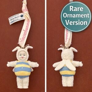 Dept 56 Snowbunnies Be My Baby Bunny Bee Ornament Bisque Porcelain Easter